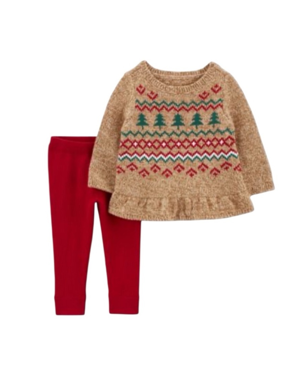 Carter's Baby Girls Holiday Cotton Sweater & Pant Set